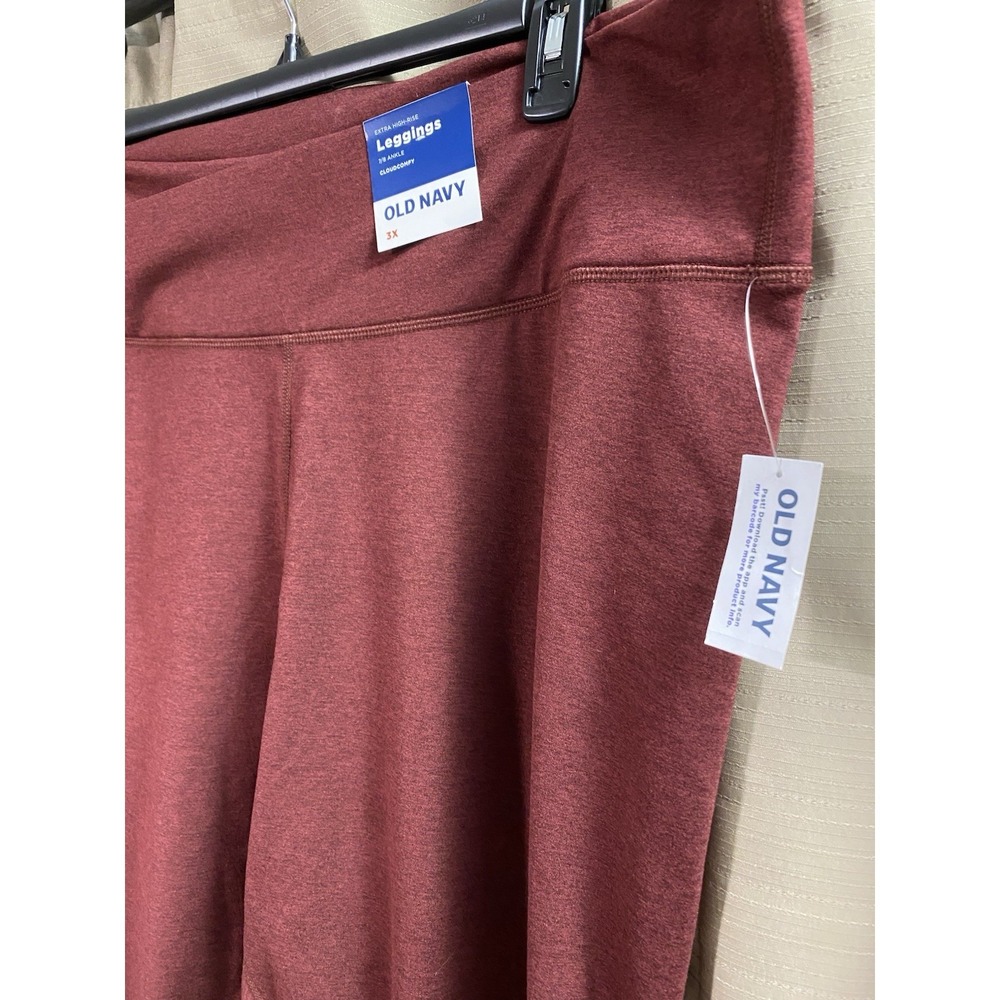 Old Navy Womens CloudComfy‎ Extra High-Rise 7/8 Ankle Leggings Maroon New - Picture 6 of 12